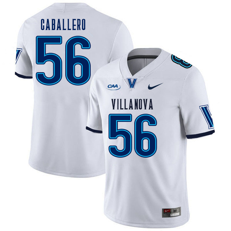 Men #56 Christian Caballero Villanova Wildcats College Football Jerseys Stitched Sale-White - Click Image to Close
